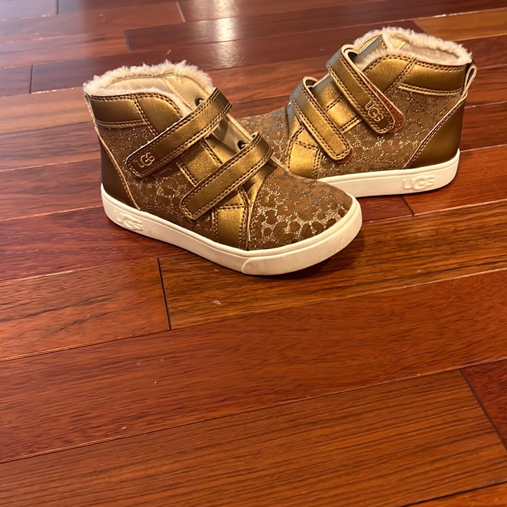 UGG Girls leopard sneaker booties